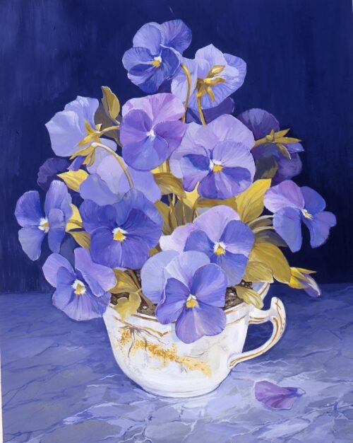 Cup of Pansies