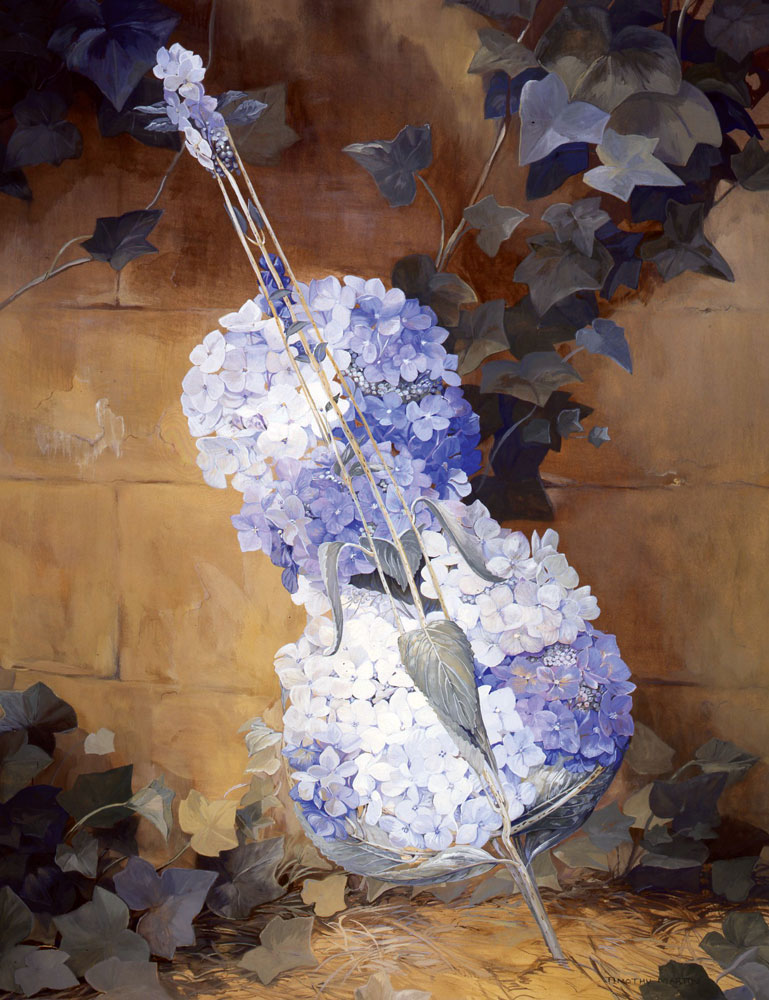 Triptych of Strings-Hydrangea Cello